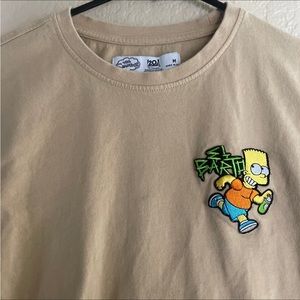 The Simpsons Size M Tan El Barto Embroidered Graffiti Patch T Shirt